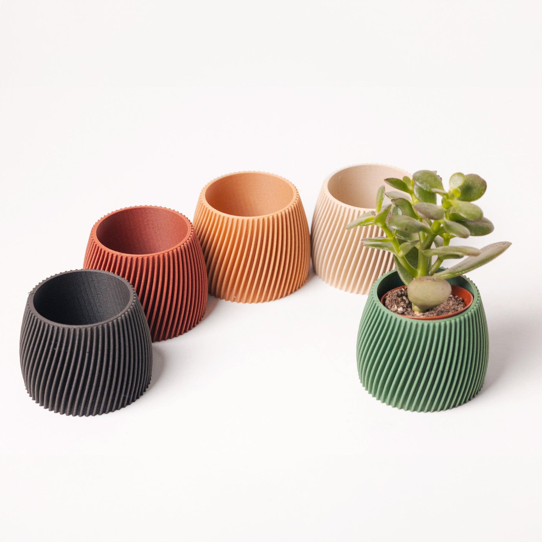 Petit cache pot - Motif hypnotisant et zen - A base de bois