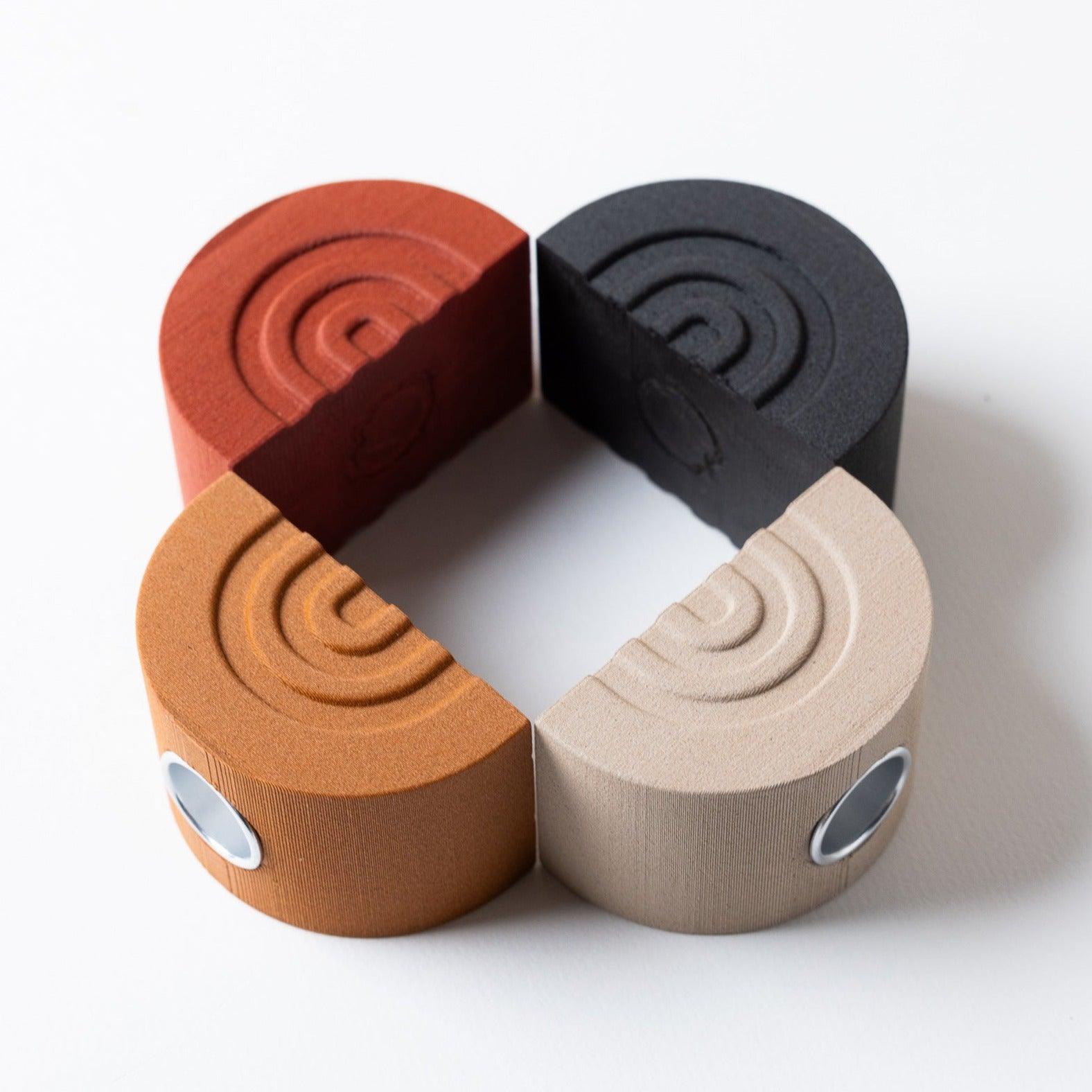 Bougeoir Arc en Ciel - A base de bois avec insert en metal