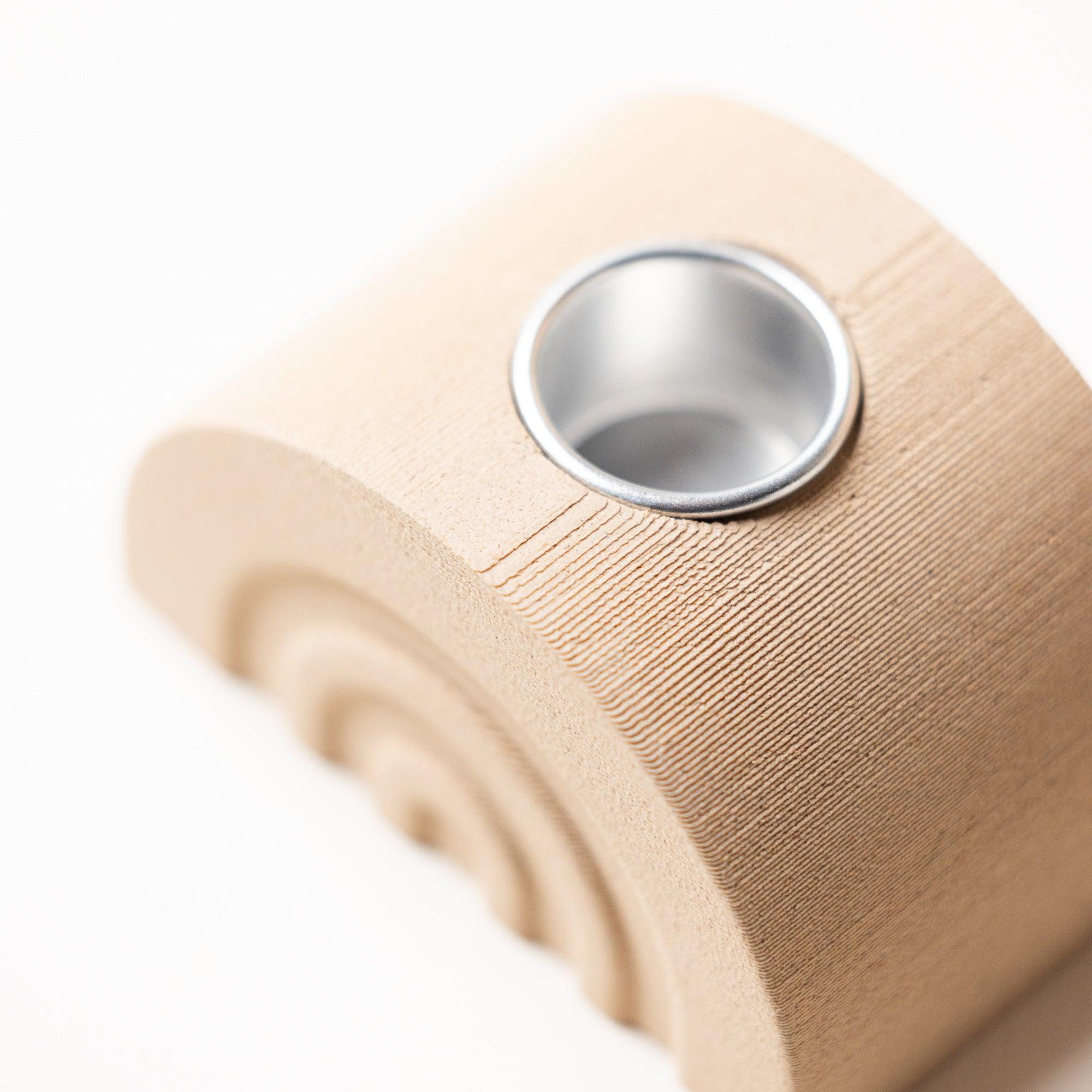 Bougeoir Arc en Ciel - A base de bois avec insert en metal