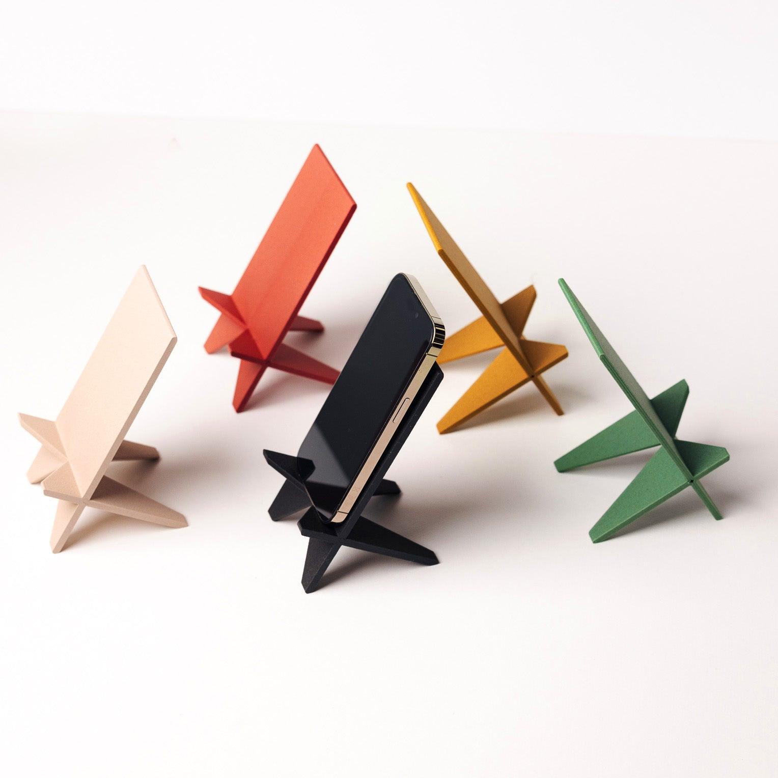 Support téléphone - Organisation de bureau - Support pour recharge - A base de bois