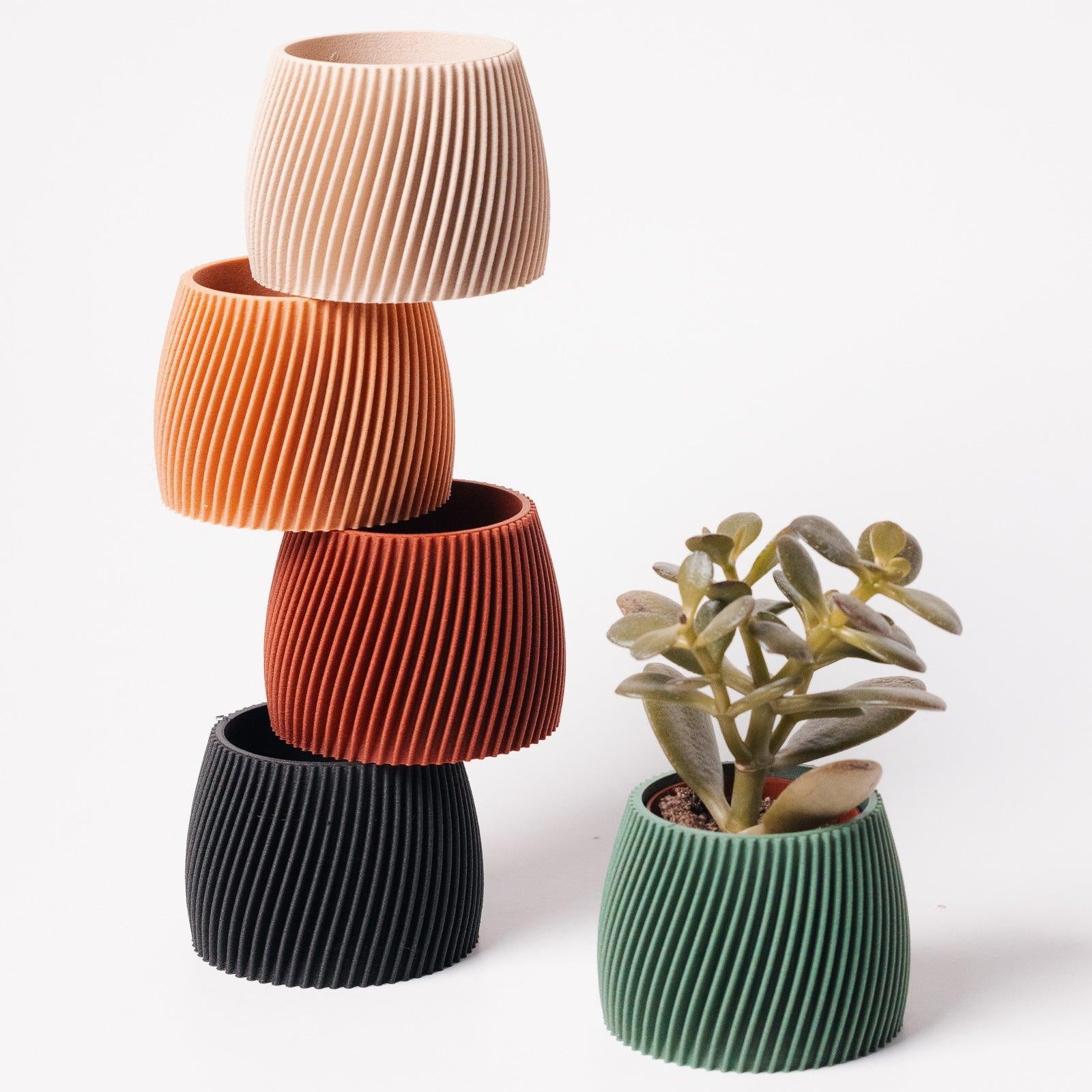 Petit cache pot - Motif hypnotisant et zen - A base de bois - Copo Design