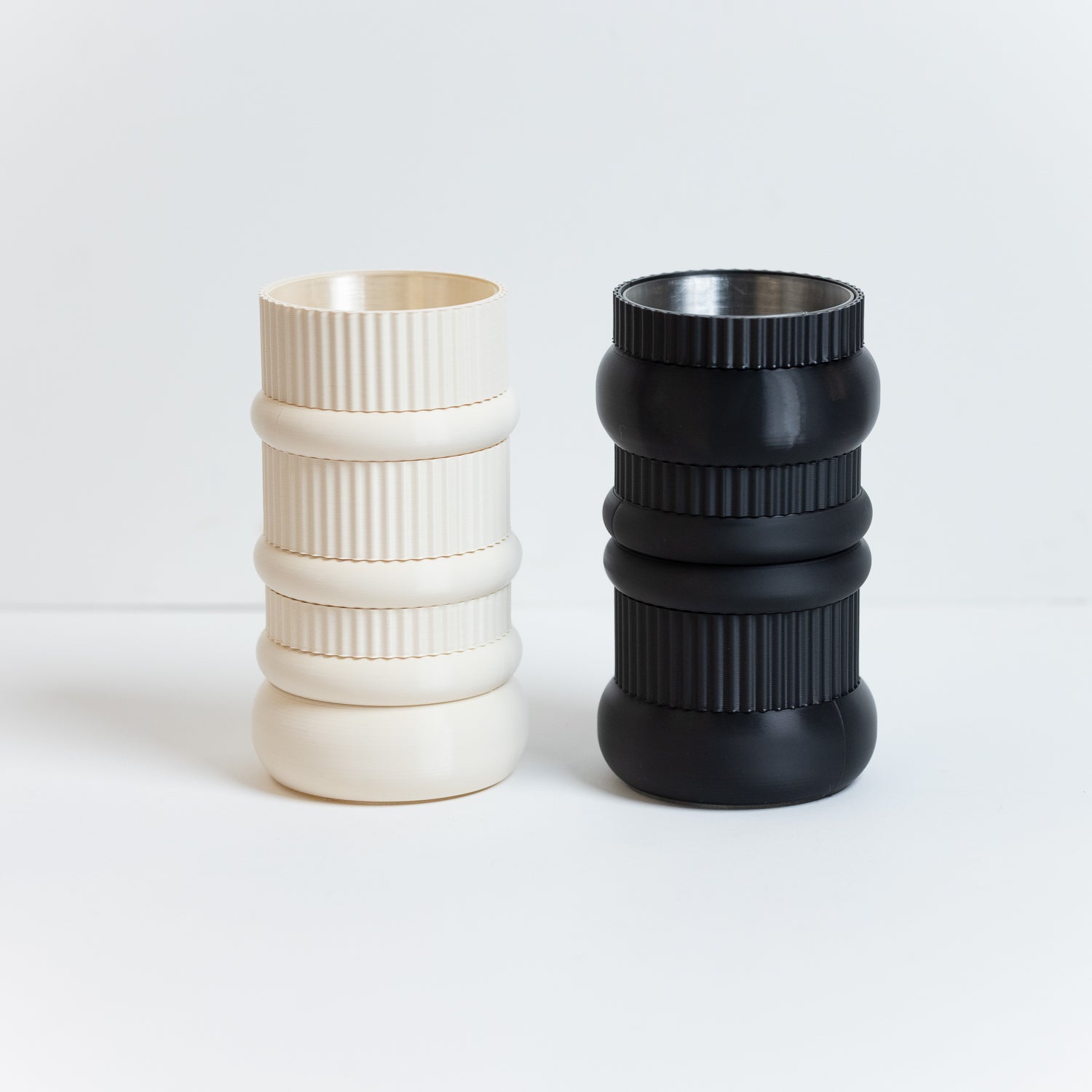 Modular vase – Black and white, 100% plant-based