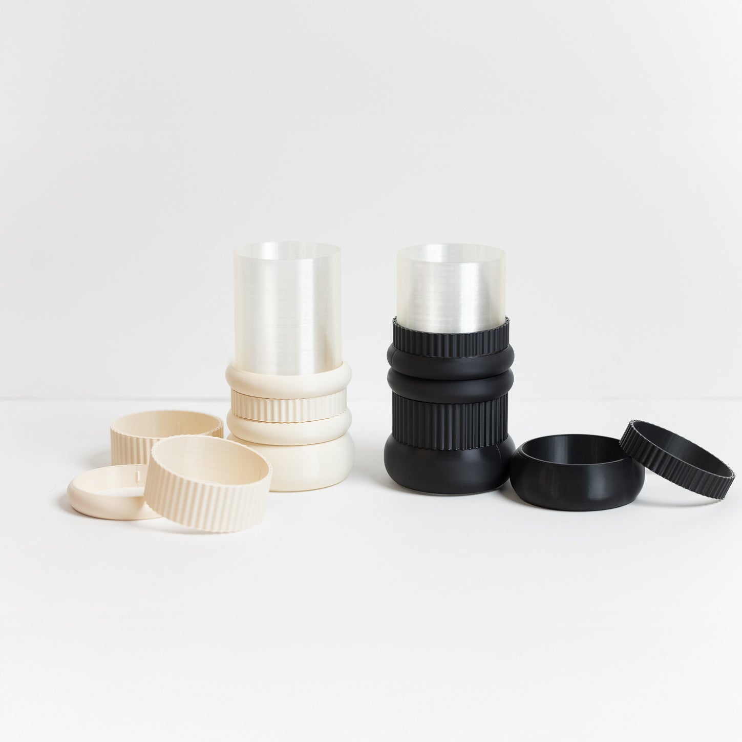 Modular vase – Black and white, 100% plant-based