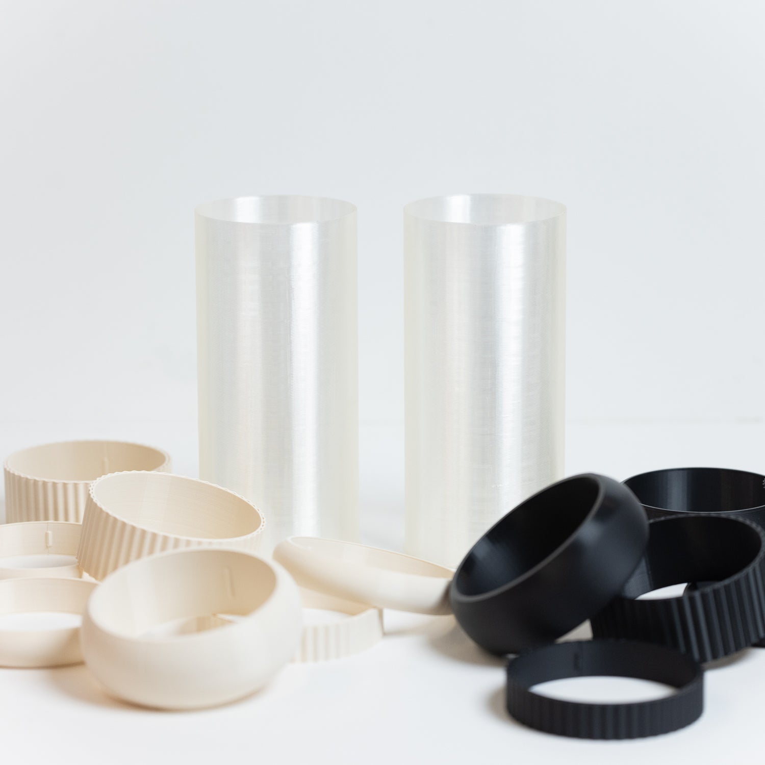 Modular vase – Black and white, 100% plant-based