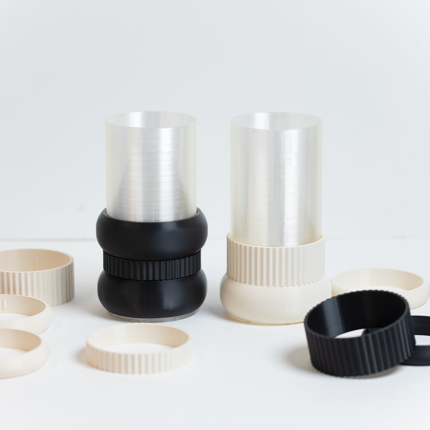 Modular vase – Black and white, 100% plant-based
