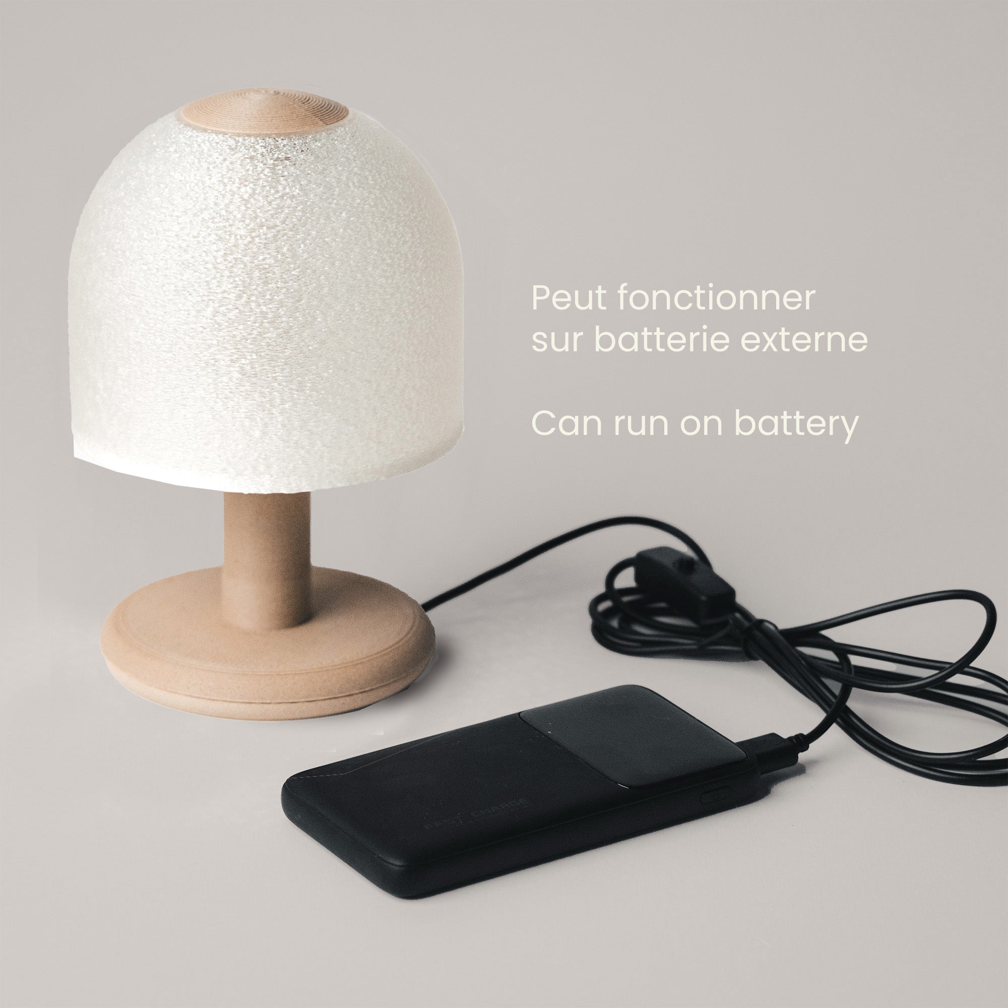 Mini-glow, la lampe USB éco-responsable, 100% à base de plante - Blanche