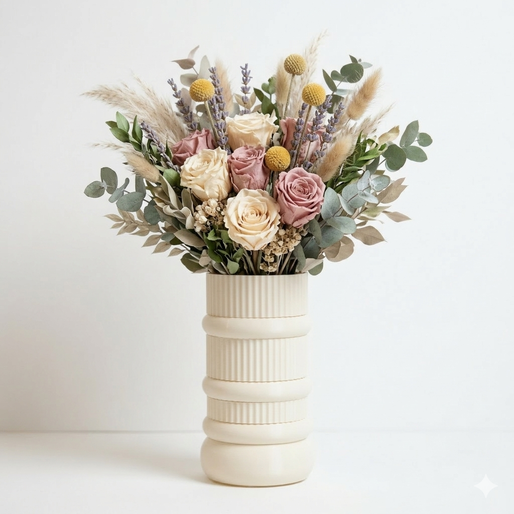 Modular vase – Black and white, 100% plant-based