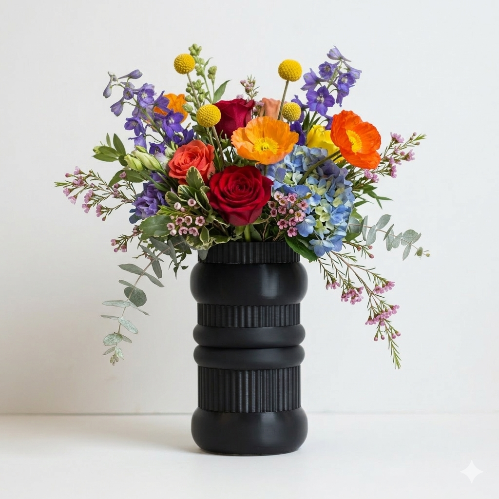 Modular vase – Black and white, 100% plant-based