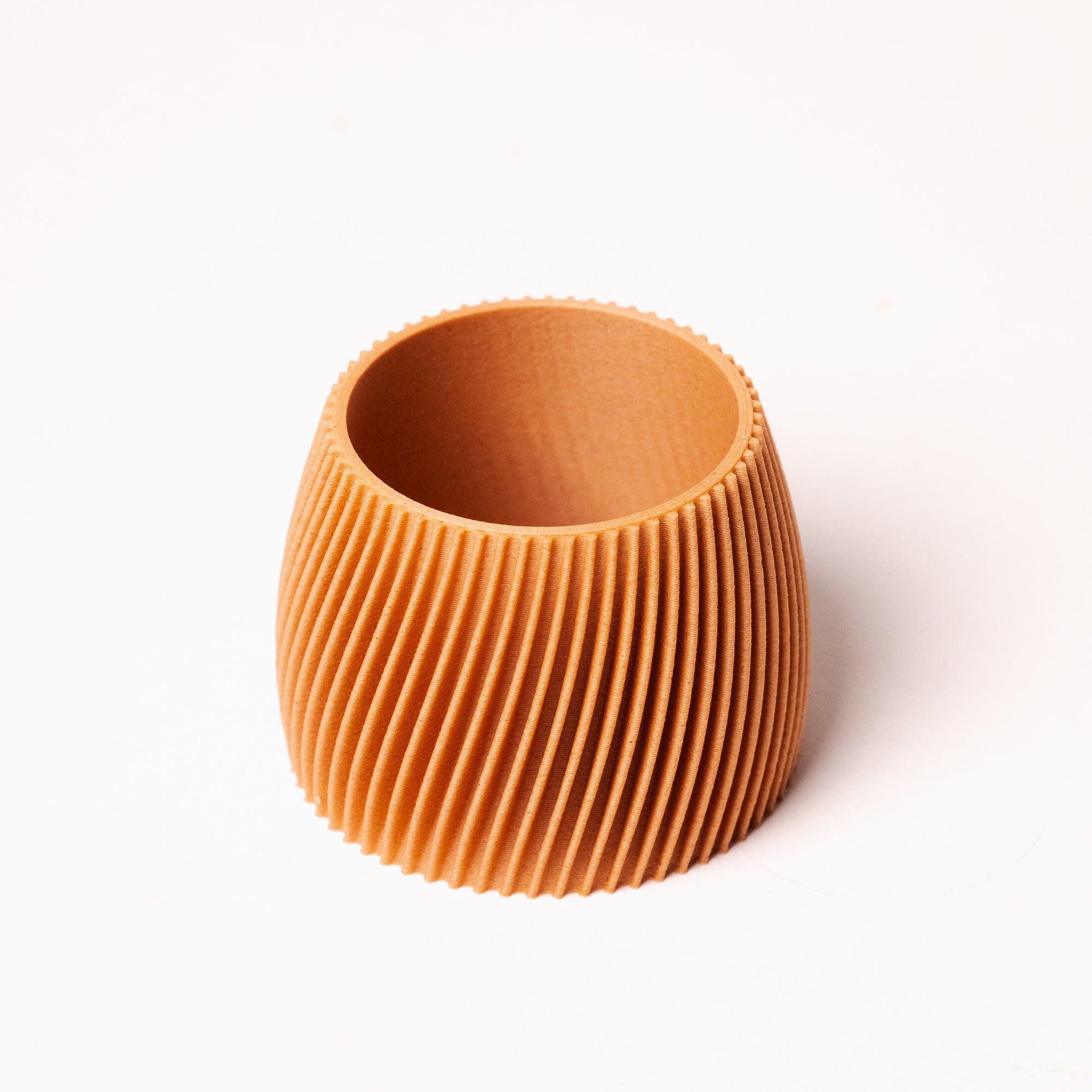 Petit cache pot - Motif hypnotisant et zen - A base de bois - Copo Design
