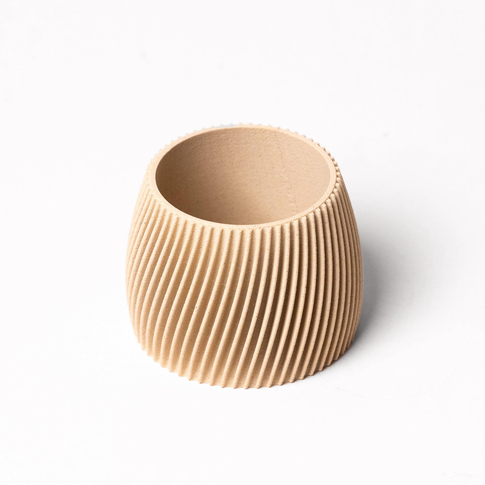 Petit cache pot - Motif hypnotisant et zen - A base de bois - Copo Design