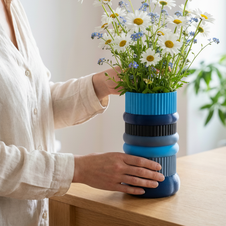 Vase modulable – Coloré et 100% végétal