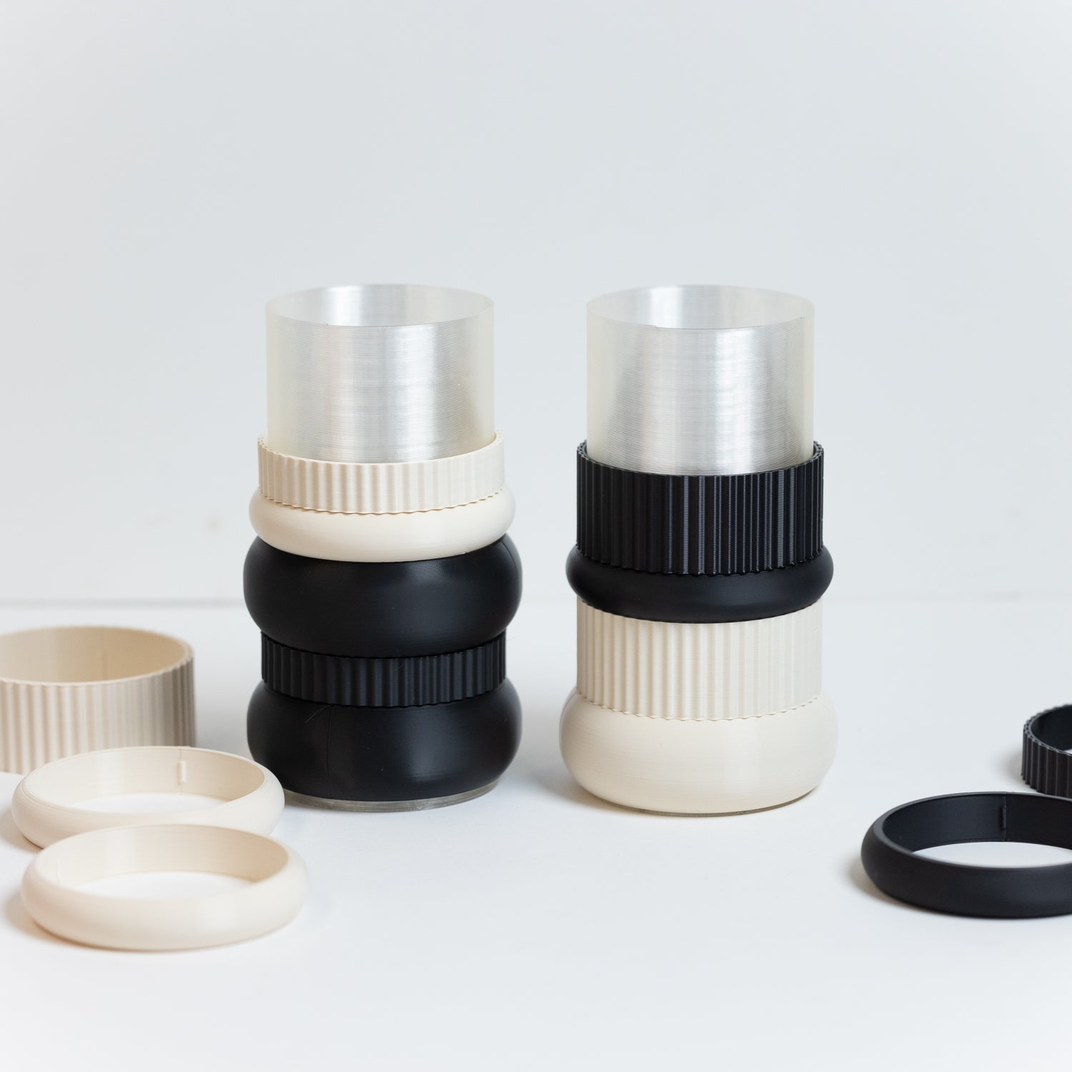 Vase modulable – Noir et blanc, 100% végétal - Copo Design